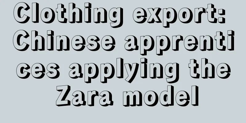 Clothing export: Chinese apprentices applying the Zara model