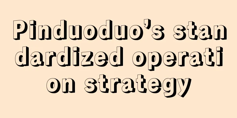 Pinduoduo’s standardized operation strategy