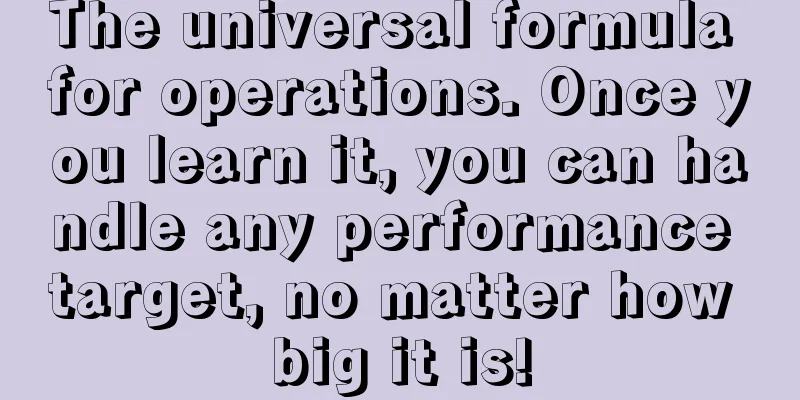 The universal formula for operations. Once you learn it, you can handle any performance target, no matter how big it is!