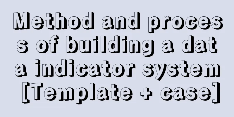 Method and process of building a data indicator system [Template + case]