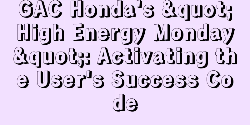 GAC Honda's "High Energy Monday": Activating the User's Success Code