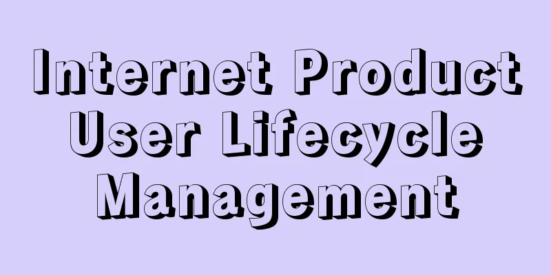 Internet Product User Lifecycle Management