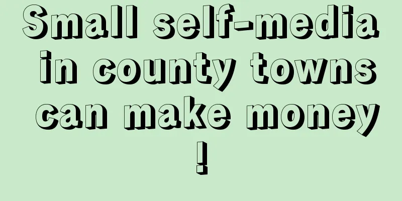 Small self-media in county towns can make money!
