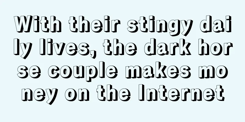 With their stingy daily lives, the dark horse couple makes money on the Internet