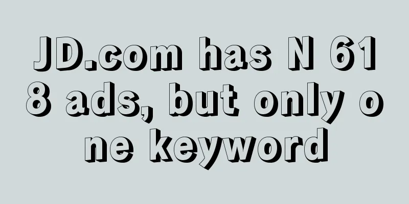 JD.com has N 618 ads, but only one keyword