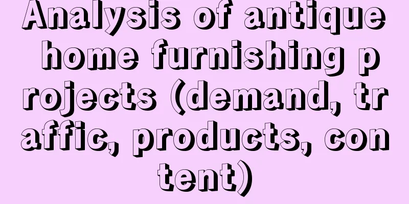 Analysis of antique home furnishing projects (demand, traffic, products, content)