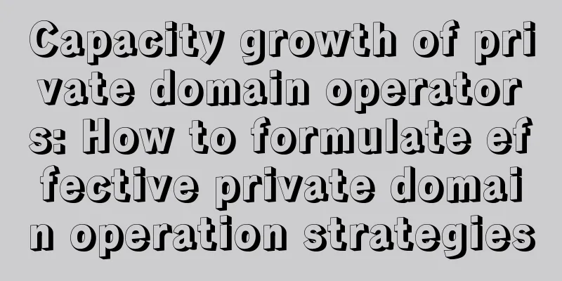 Capacity growth of private domain operators: How to formulate effective private domain operation strategies