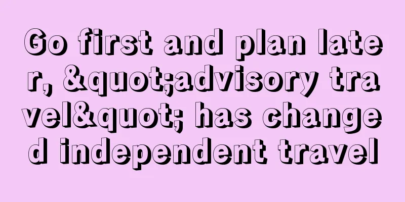 Go first and plan later, "advisory travel" has changed independent travel