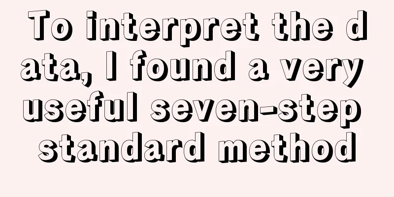 To interpret the data, I found a very useful seven-step standard method