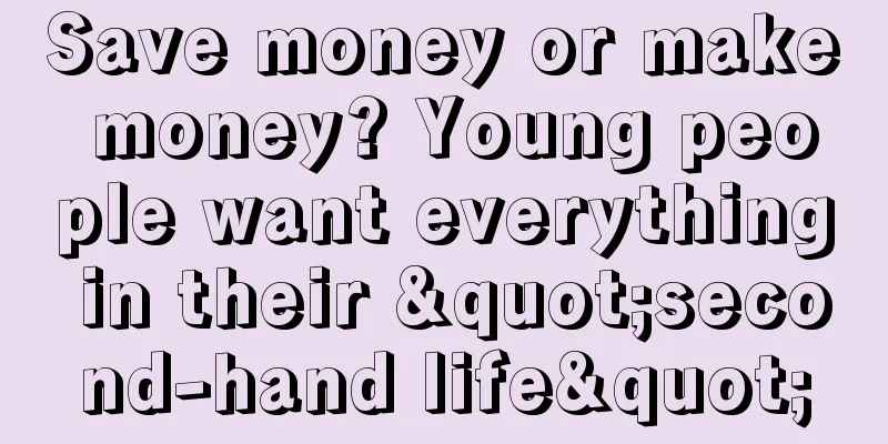 Save money or make money? Young people want everything in their "second-hand life"