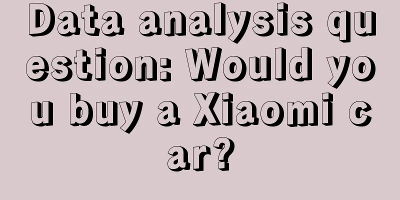 Data analysis question: Would you buy a Xiaomi car?
