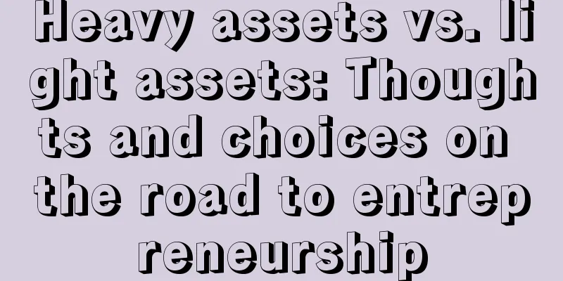 Heavy assets vs. light assets: Thoughts and choices on the road to entrepreneurship