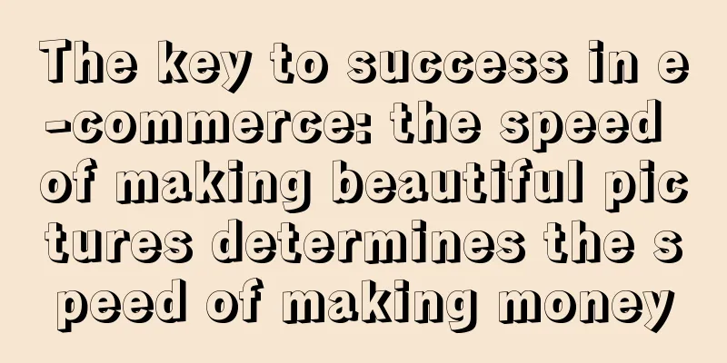 The key to success in e-commerce: the speed of making beautiful pictures determines the speed of making money