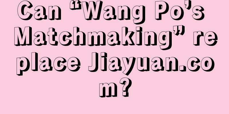 Can “Wang Po’s Matchmaking” replace Jiayuan.com?