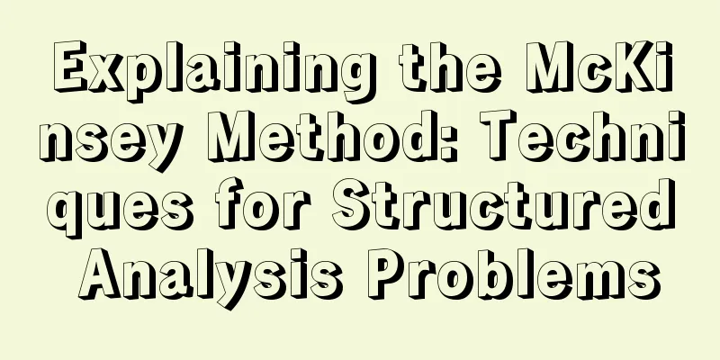 Explaining the McKinsey Method: Techniques for Structured Analysis Problems