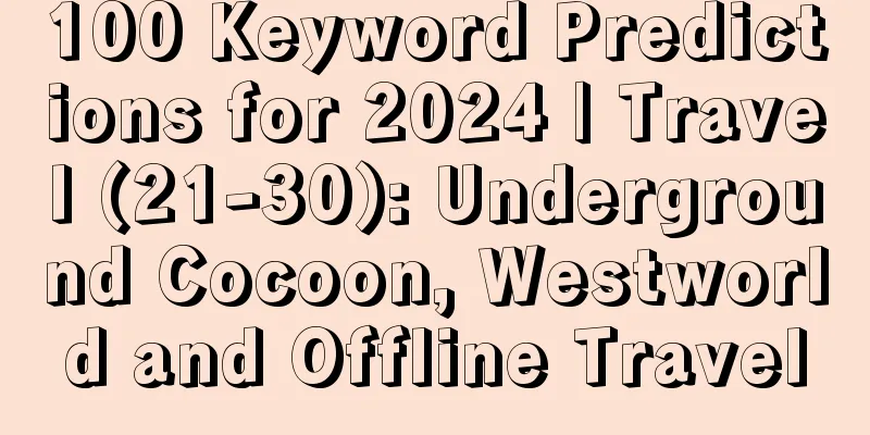 100 Keyword Predictions for 2024 | Travel (21-30): Underground Cocoon, Westworld and Offline Travel
