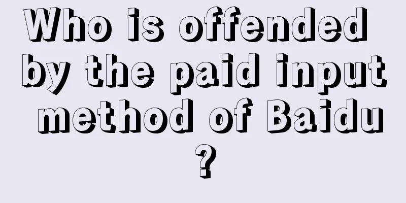 Who is offended by the paid input method of Baidu?