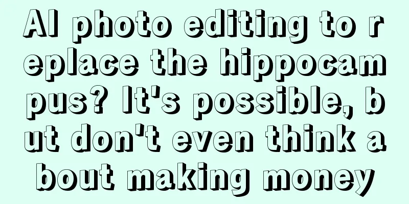 AI photo editing to replace the hippocampus? It's possible, but don't even think about making money