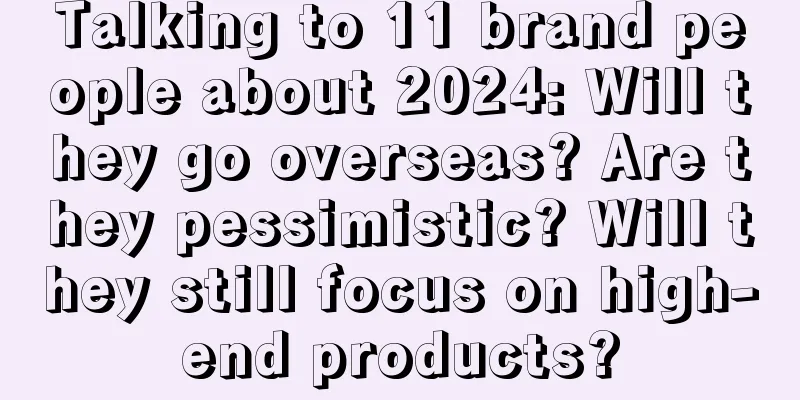 Talking to 11 brand people about 2024: Will they go overseas? Are they pessimistic? Will they still focus on high-end products?
