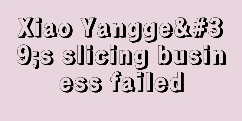 Xiao Yangge's slicing business failed