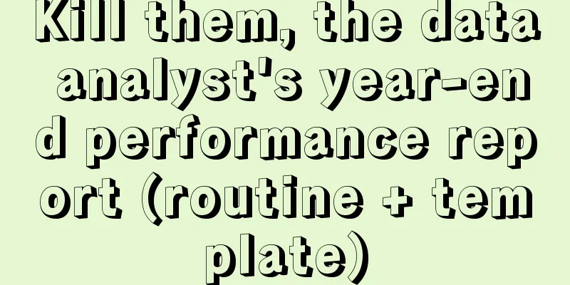 Kill them, the data analyst's year-end performance report (routine + template)