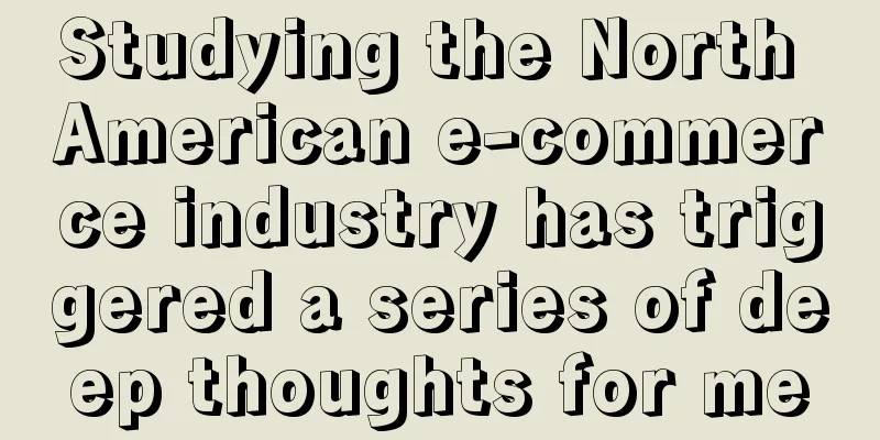 Studying the North American e-commerce industry has triggered a series of deep thoughts for me