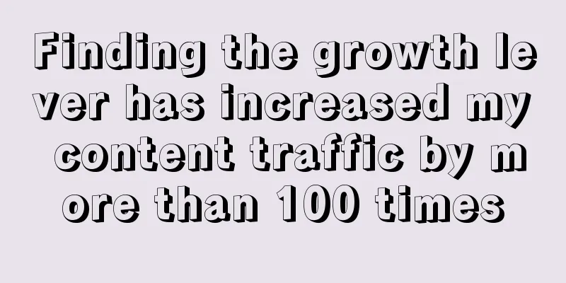 Finding the growth lever has increased my content traffic by more than 100 times