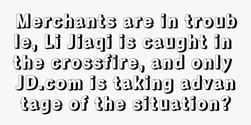 Merchants are in trouble, Li Jiaqi is caught in the crossfire, and only JD.com is taking advantage of the situation?