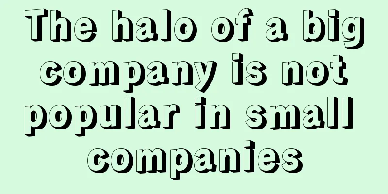 The halo of a big company is not popular in small companies