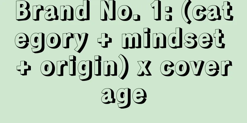 Brand No. 1: (category + mindset + origin) x coverage