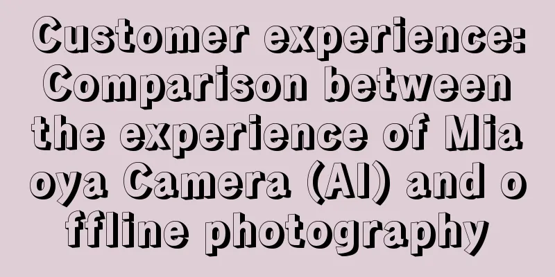 Customer experience: Comparison between the experience of Miaoya Camera (AI) and offline photography