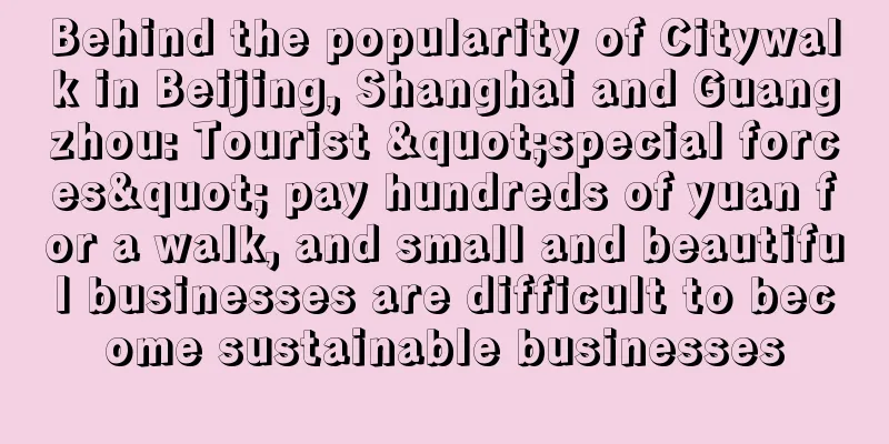 Behind the popularity of Citywalk in Beijing, Shanghai and Guangzhou: Tourist "special forces" pay hundreds of yuan for a walk, and small and beautiful businesses are difficult to become sustainable businesses