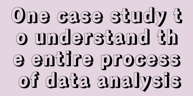 One case study to understand the entire process of data analysis
