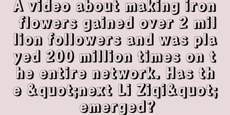 A video about making iron flowers gained over 2 million followers and was played 200 million times on the entire network. Has the "next Li Ziqi" emerged?