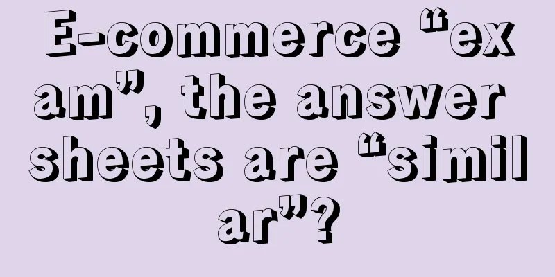 E-commerce “exam”, the answer sheets are “similar”?