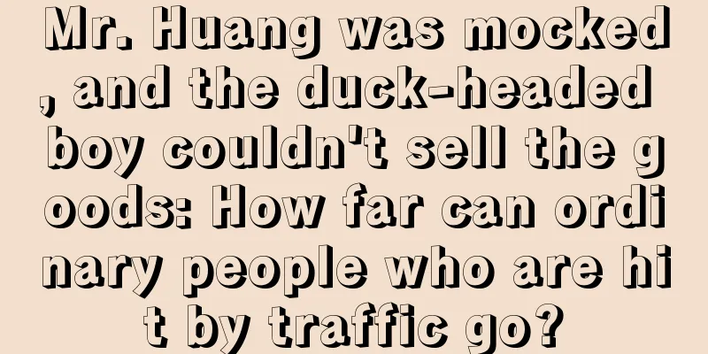 Mr. Huang was mocked, and the duck-headed boy couldn't sell the goods: How far can ordinary people who are hit by traffic go?