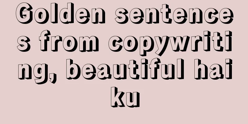 Golden sentences from copywriting, beautiful haiku