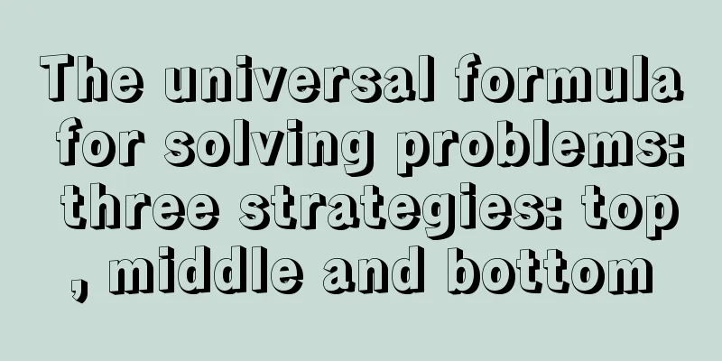 The universal formula for solving problems: three strategies: top, middle and bottom