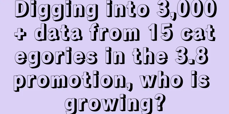 Digging into 3,000+ data from 15 categories in the 3.8 promotion, who is growing?