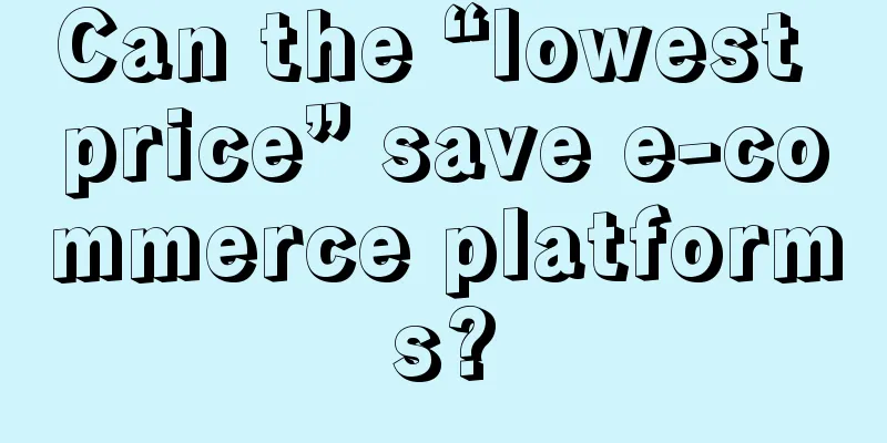 Can the “lowest price” save e-commerce platforms?
