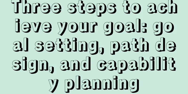 Three steps to achieve your goal: goal setting, path design, and capability planning