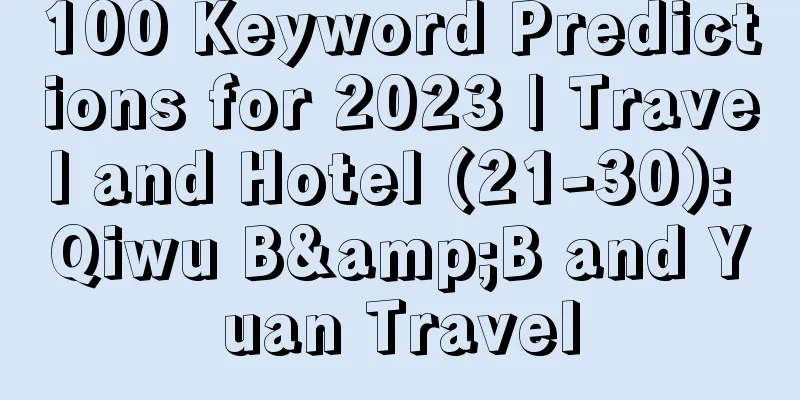 100 Keyword Predictions for 2023 | Travel and Hotel (21-30): Qiwu B&B and Yuan Travel