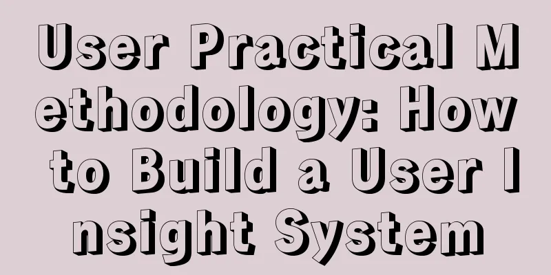 User Practical Methodology: How to Build a User Insight System