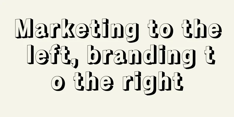 Marketing to the left, branding to the right