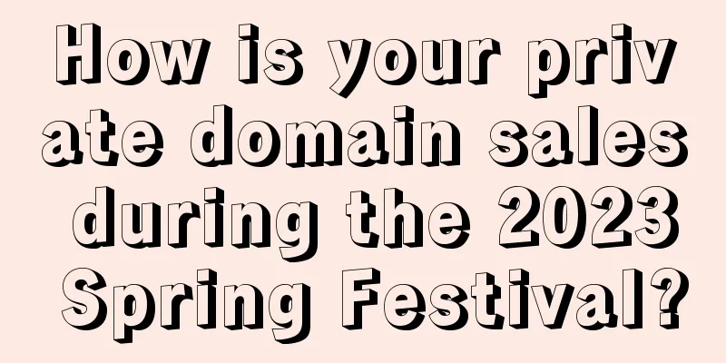 How is your private domain sales during the 2023 Spring Festival?