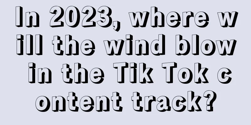In 2023, where will the wind blow in the Tik Tok content track?