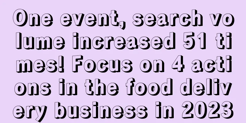 One event, search volume increased 51 times! Focus on 4 actions in the food delivery business in 2023