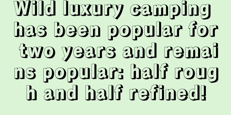Wild luxury camping has been popular for two years and remains popular: half rough and half refined!