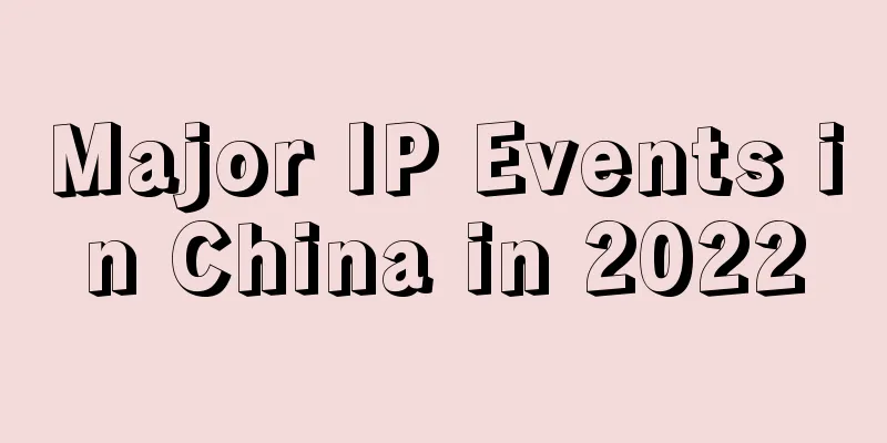 Major IP Events in China in 2022