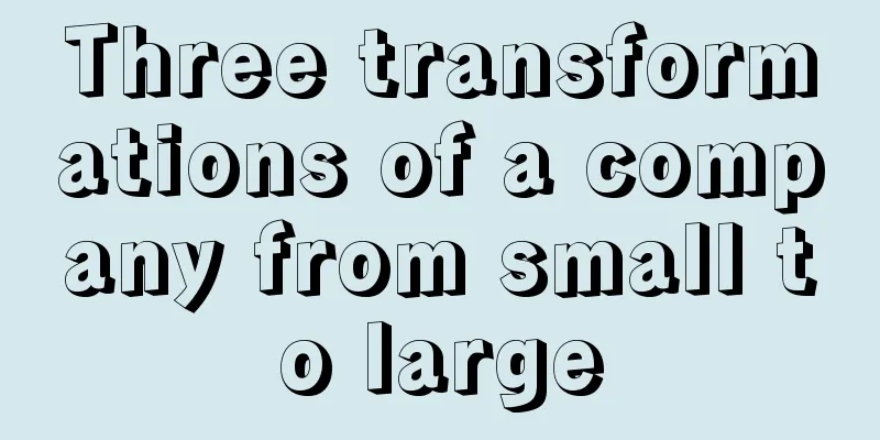 Three transformations of a company from small to large